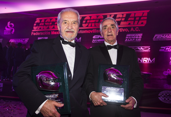 CASCOS DE ORO Y PLATA FEMADAC Y EXCELENCIA EN EL DEPORTE 2018 MEMO ROJAS FREDDY VAN BEUREN POR MAS DE 60 ANOS EN AUTOMOVILISMO DEPORTIVO FOTO A S F IMG_8309.jpg
